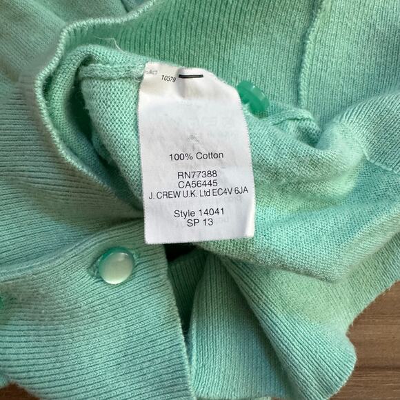 J. Crew 3/4 Sleeve Button Down Cardigan in Mint Green - Picture 5 of 5